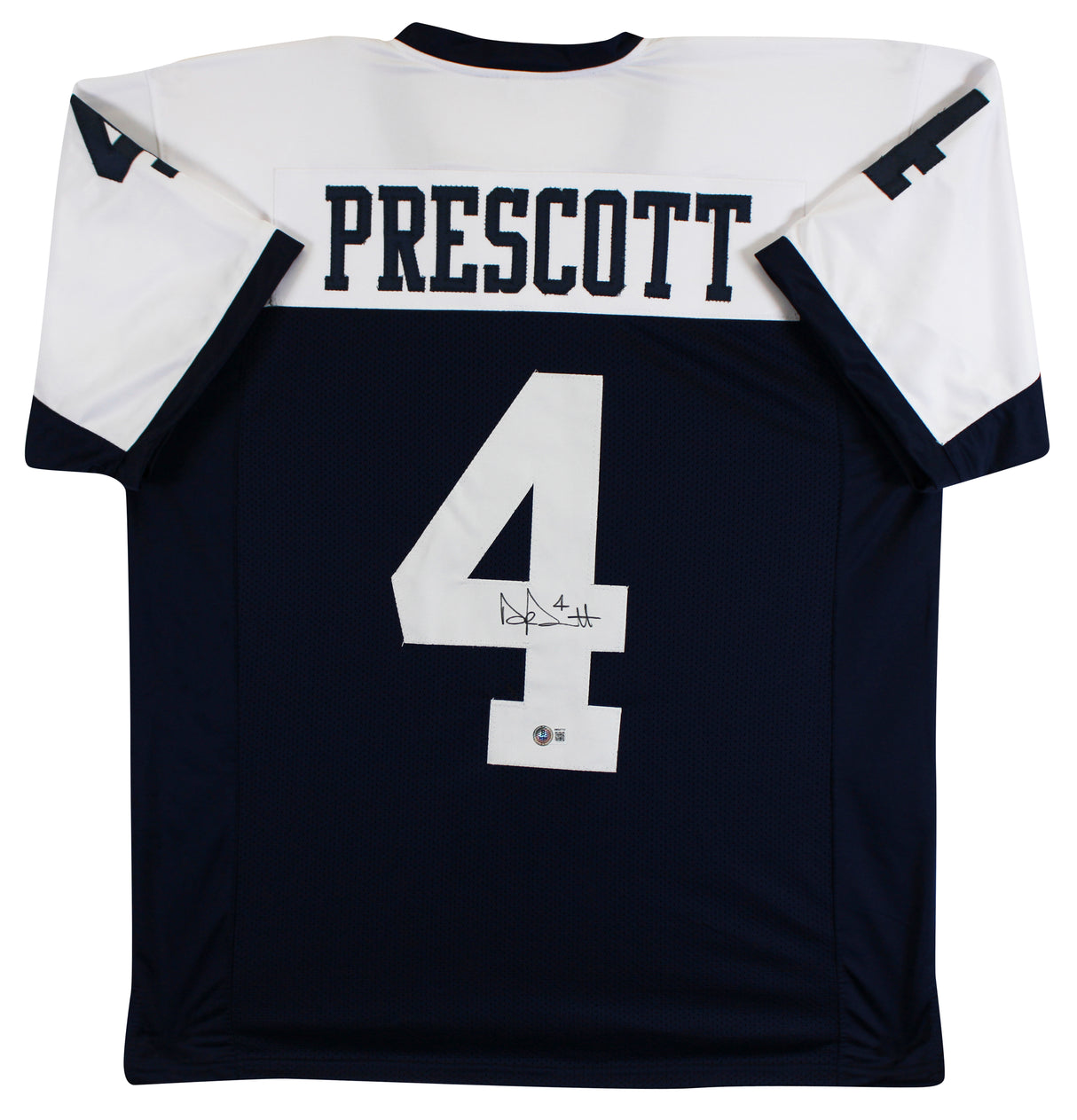 Dak Prescott Authentic Signed Navy Thanksgiving Pro Style Jersey BAS Witnessed