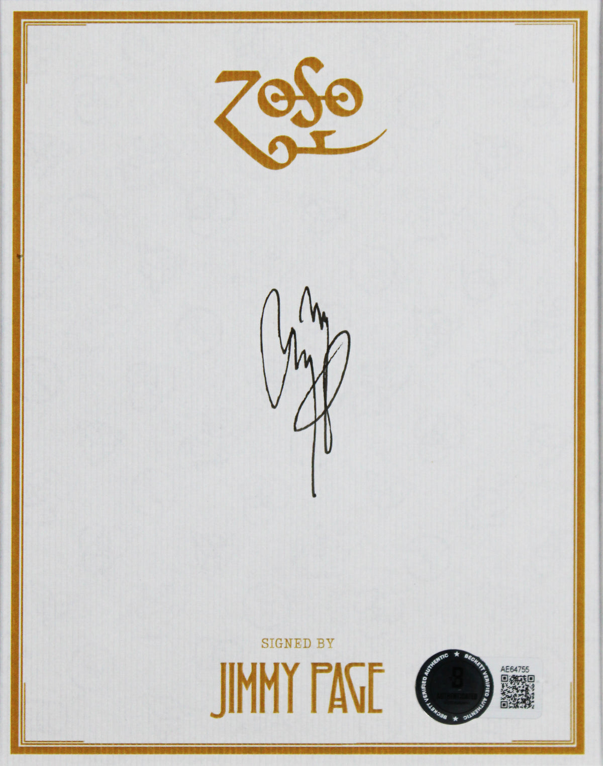Jimmy Page Led Zeppelin Authentic Signed Cut Signature Framed Display BAS LOA
