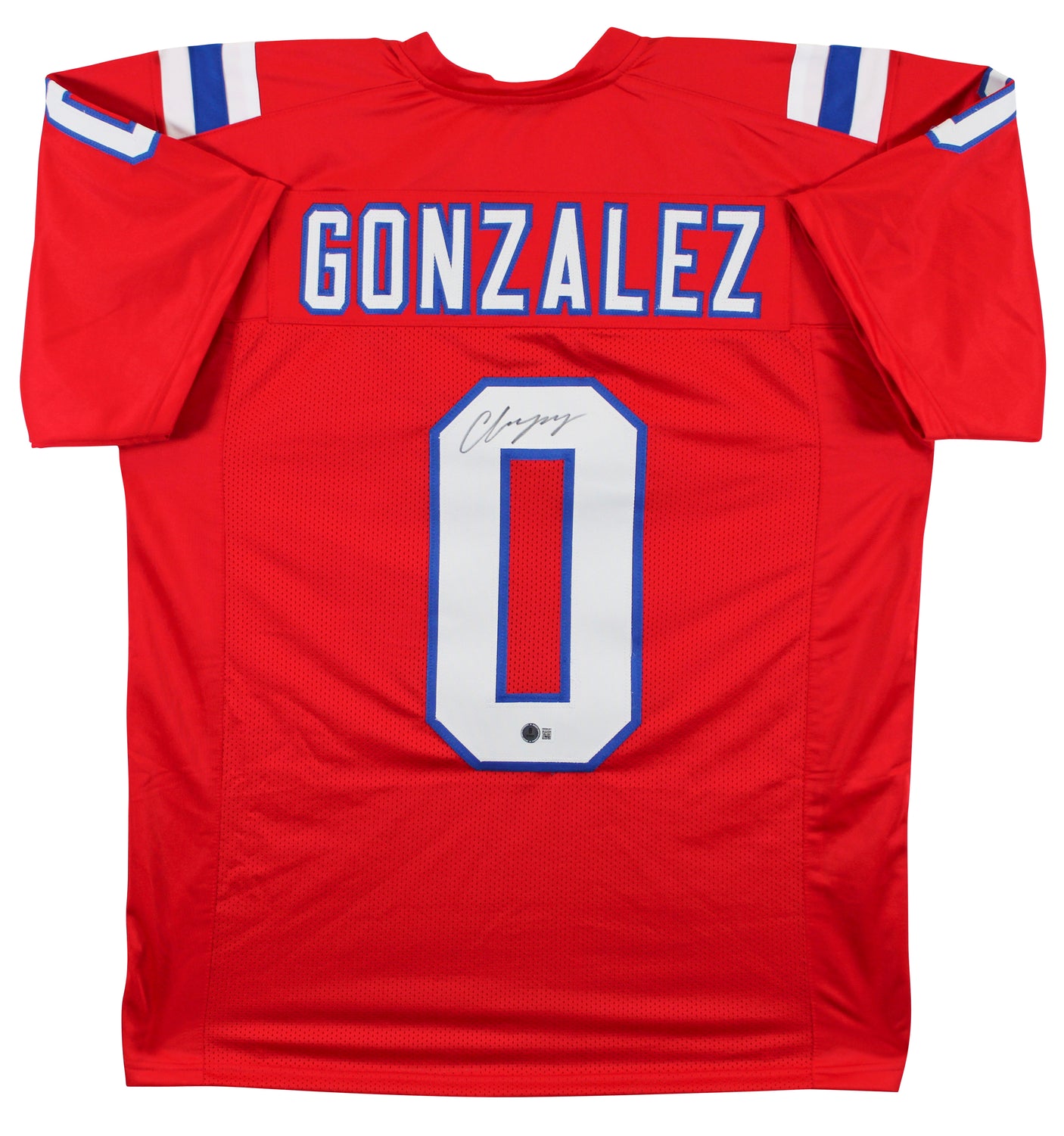 Christian Gonzalez Authentic Signed Red Pro Style Jersey BAS Witnessed