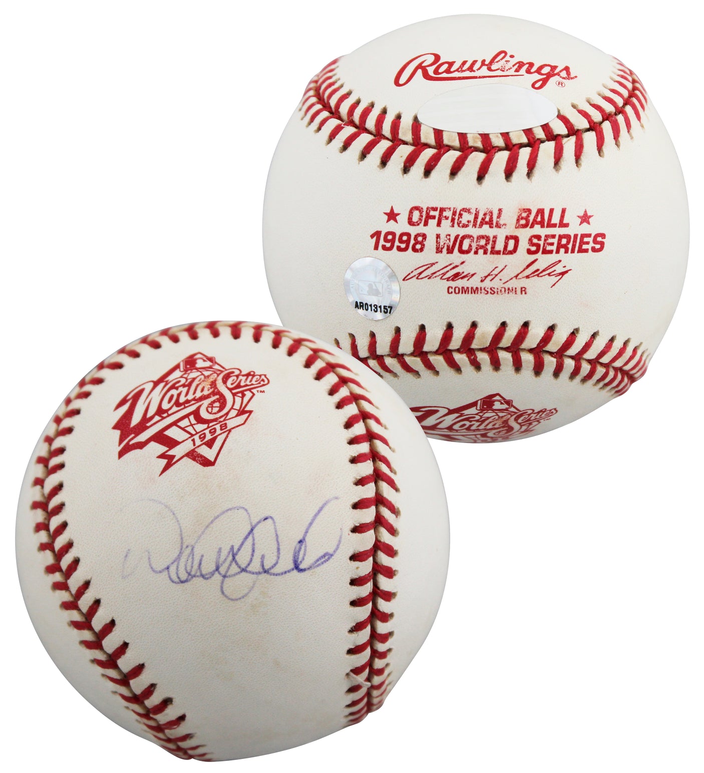 Yankees Derek Jeter Signed 1998 World Series Selig Oml Baseball MLB #AR013157