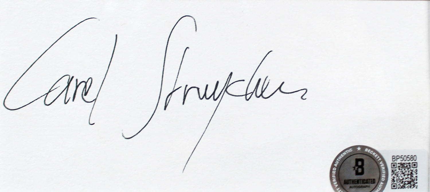 Carel Struycken The Addams Family Signed 3x5 Index Card Framed Display BAS