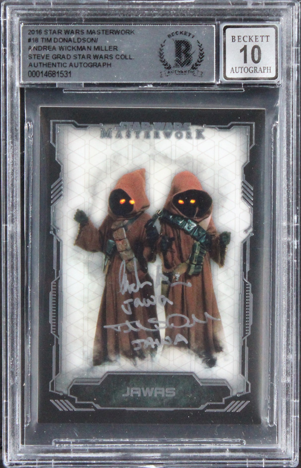 Star Wars (2) Donaldson & Miller Signed 2016 SW MW #18 Card Auto 10! BAS Slabbed