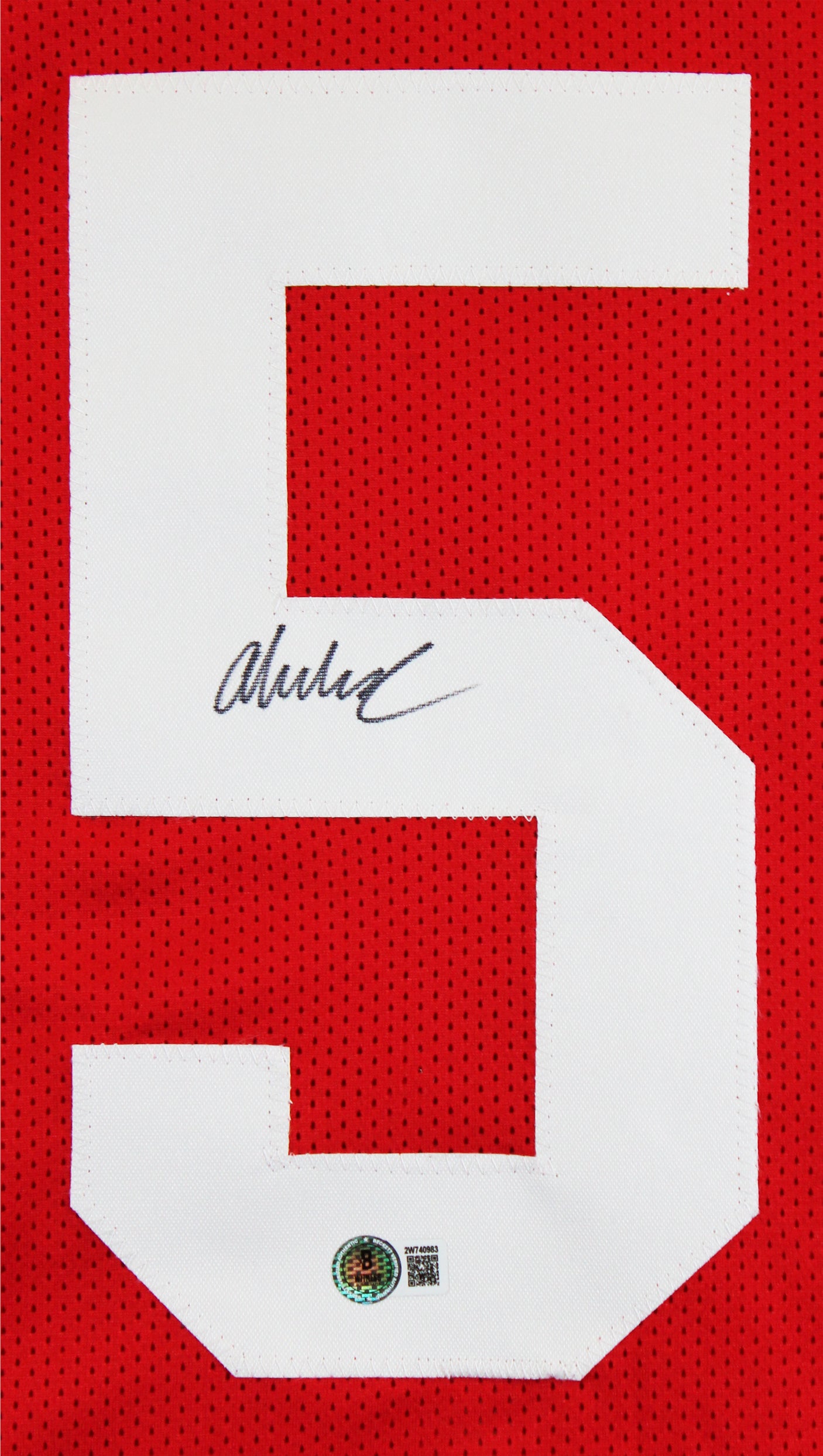 Abdul Carter Authentic Signed Red Pro Style Jersey Autographed BAS Witnessed