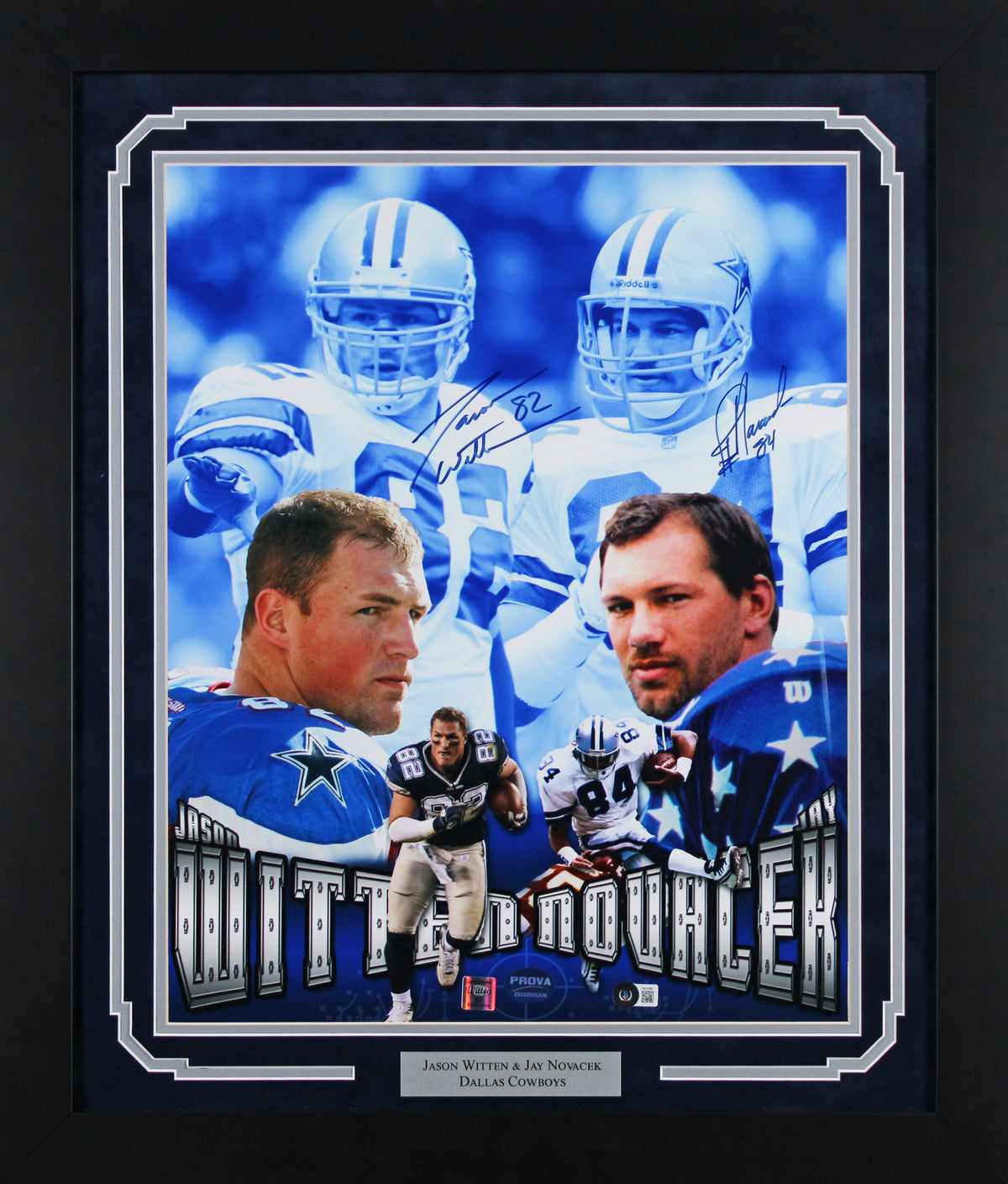 Cowboys Jason Witten & Jay Novacek Signed 16x20 Framed Photo BAS Wit #1W167881