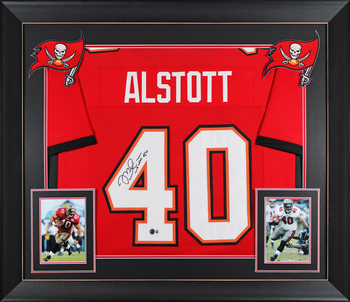 Mike Alstott Authentic Signed Red Pro Style Framed Jersey BAS Witnessed 2
