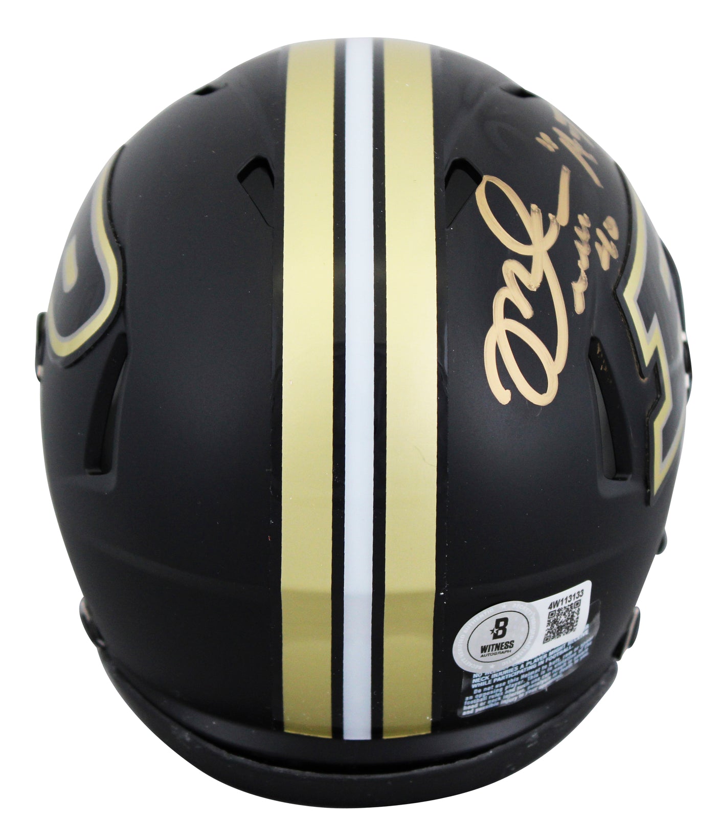 Purdue Mike Alstott "A-Train" Signed Black Speed Mini Helmet BAS Wit #4W113133