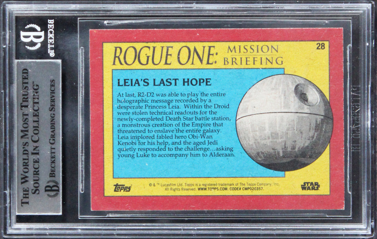 Star Wars (3) Friedman, Muren & Green Signed 2015 SW ROMB #28 Card BAS Slabbed