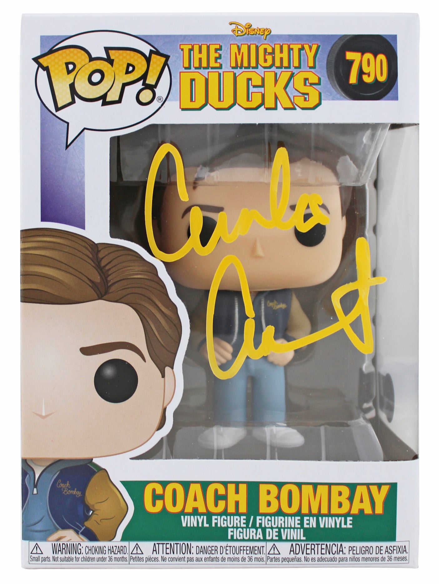 Emilio Estevez Mighty Ducks Authentic Signed #790 Funko Pop Vinyl Figure BAS Wit