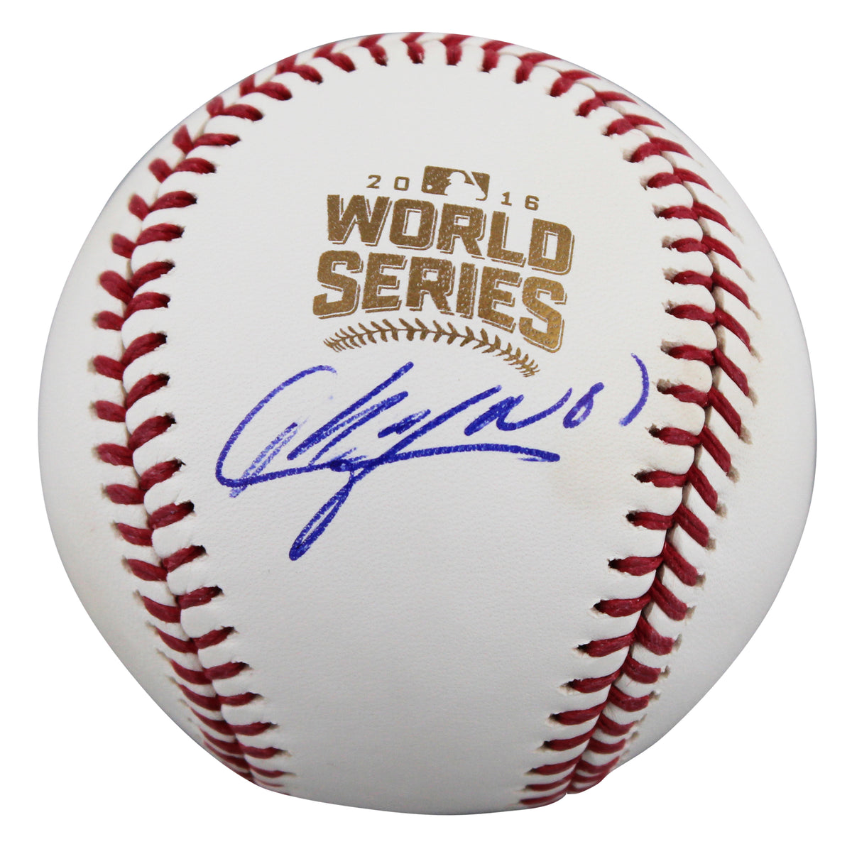 Cubs Aroldis Chapman Signed 2016 World Series Logo OML Baseball BAS #BY085101