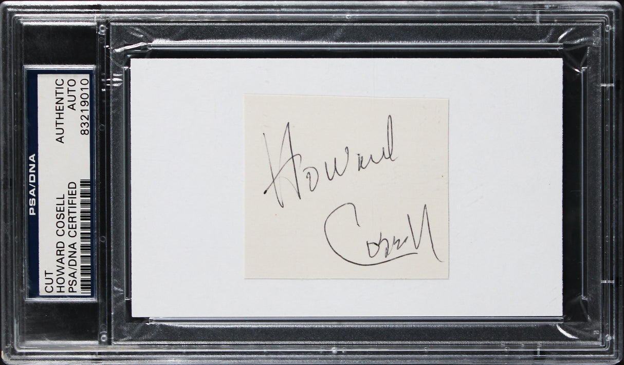 Howard Cosell Authentic Signed 2.5x2 Inch Cut Signature PSA/DNA Slabbed