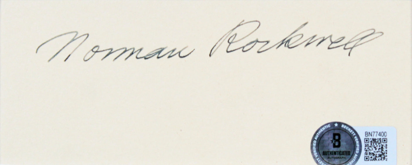 Norman Rockwell Authentic Signed & Framed Cut Signature BAS #BN77400