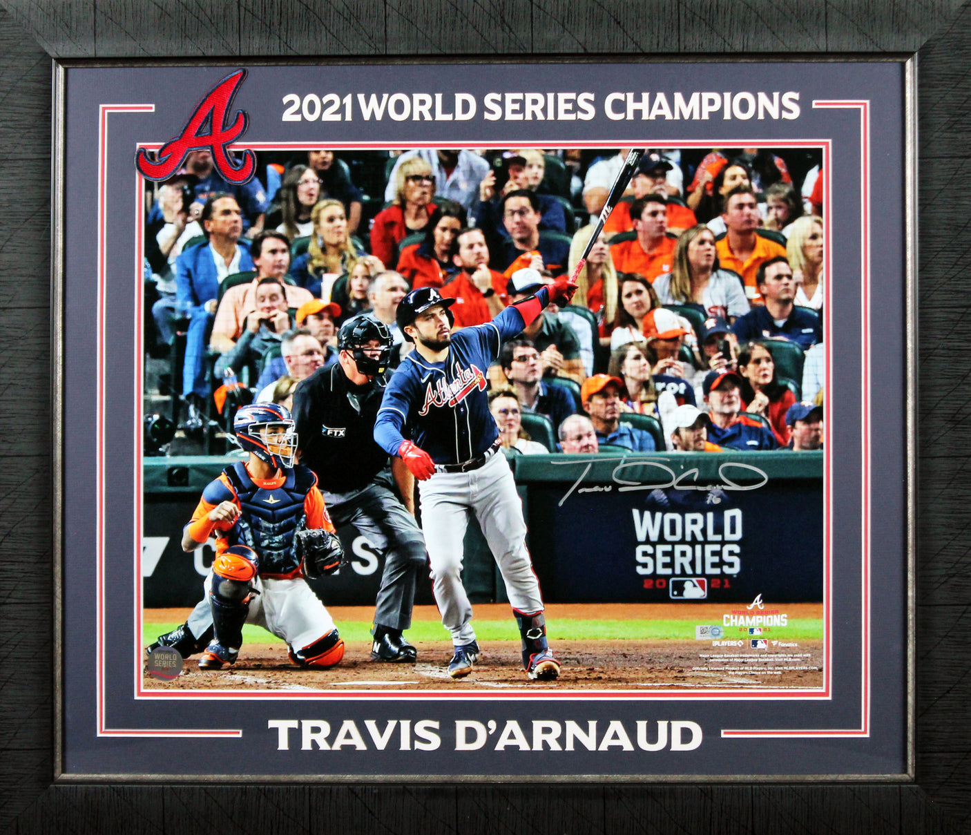 Braves Travis D'Arnaud Authentic Signed 16x20 Framed Horizontal Photo MLB
