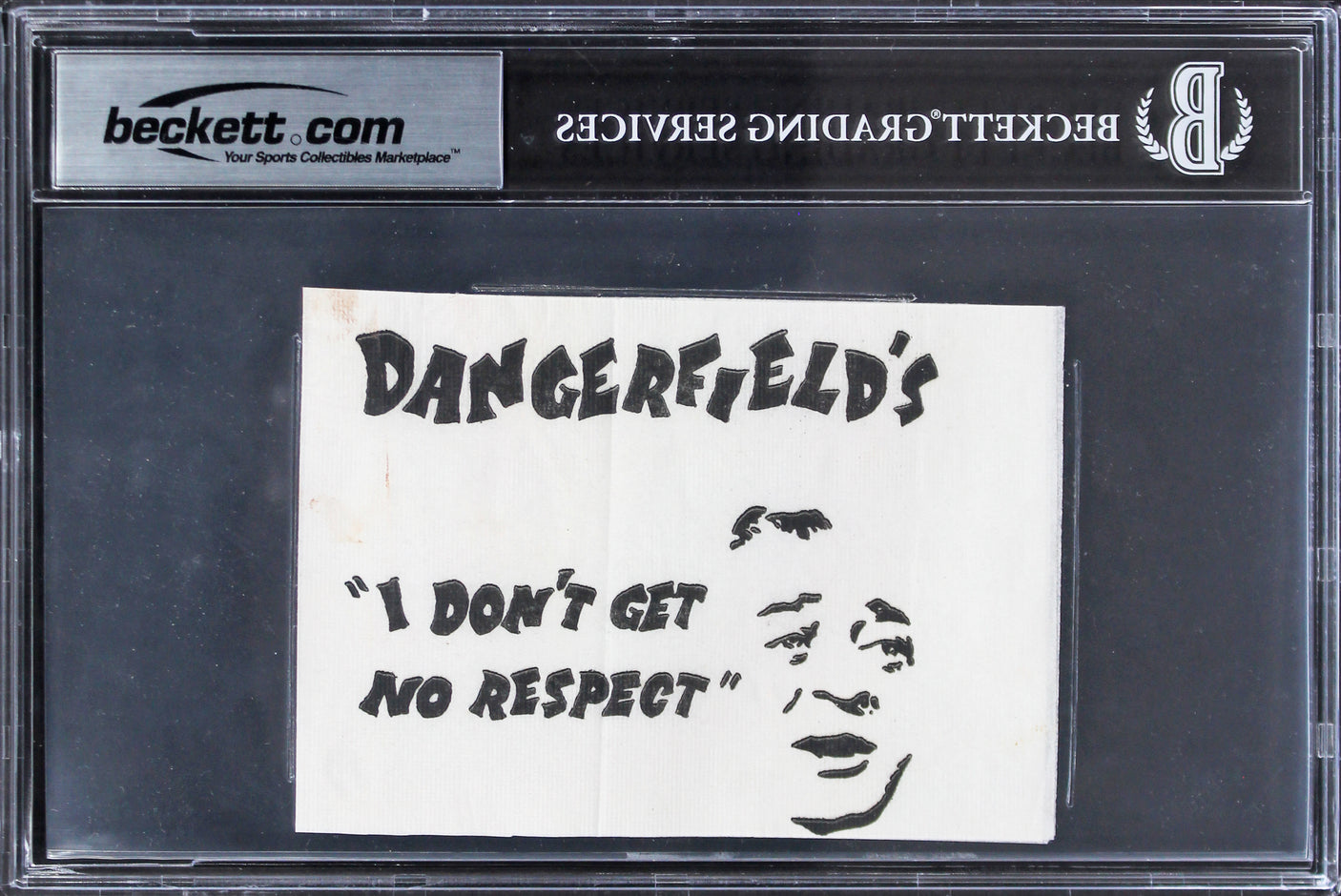 Rodney Dangerfield Caddyshack Authentic Signed 3.5x5 Napkin BAS Slabbed