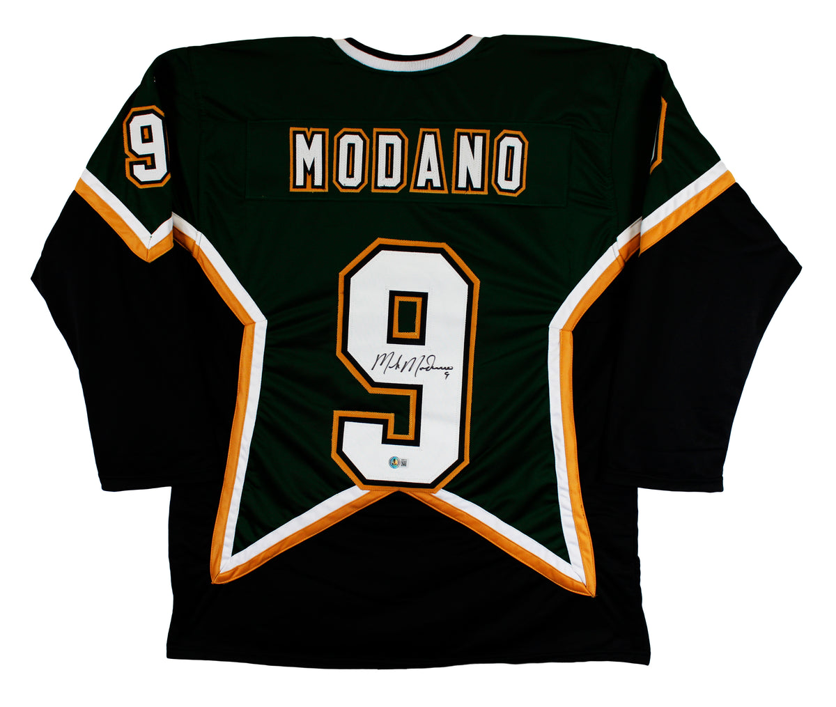 Mike Modano Authentic Signed Green Pro Style Jersey Autographed BAS Witnessed 2