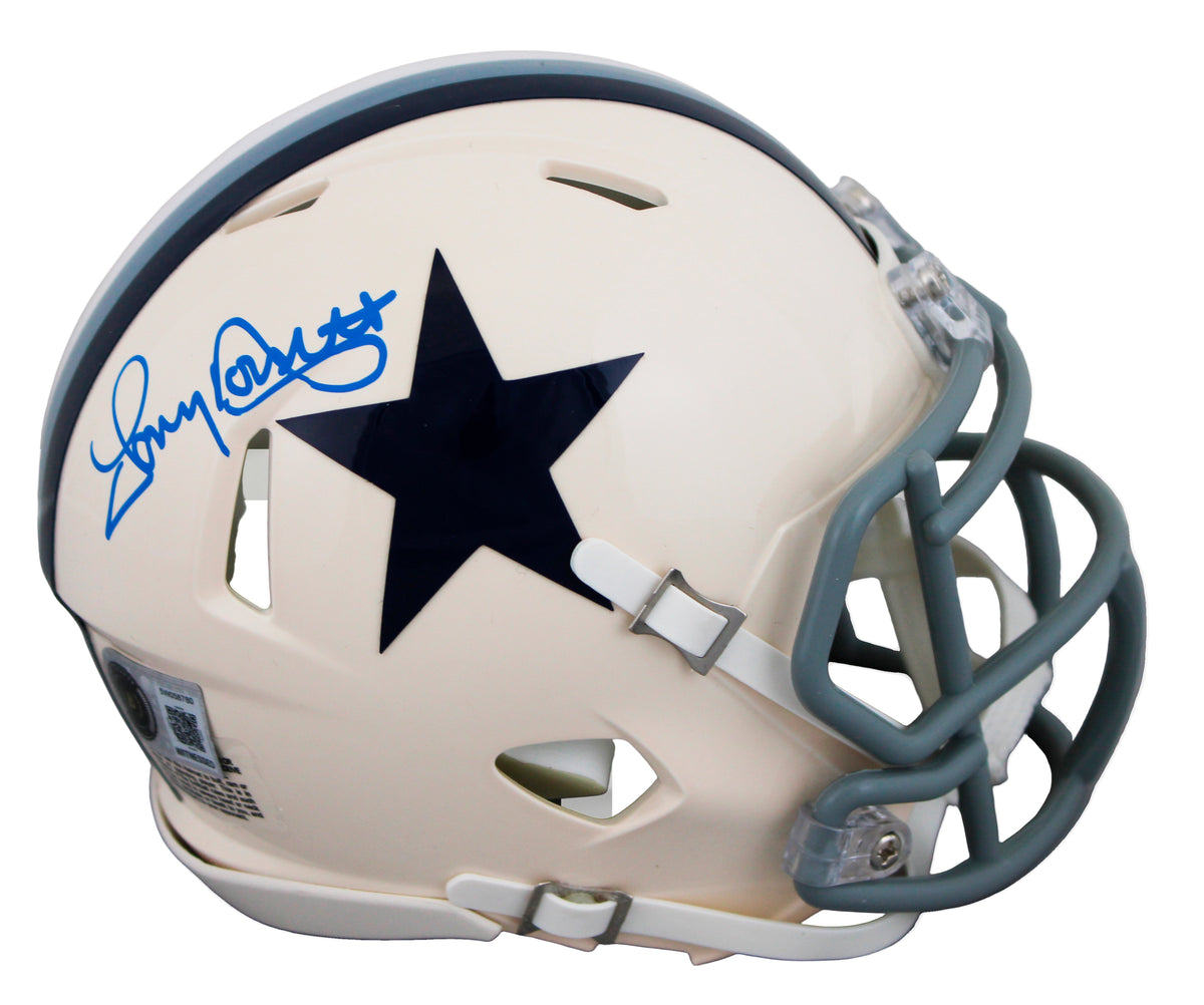 Cowboys Tony Dorsett Signed Retro Speed Mini Helmet W/ Case BAS Witnessed