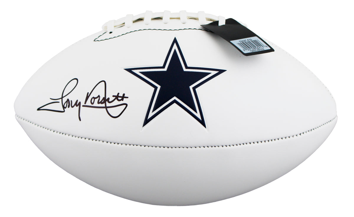 Cowboys Tony Dorsett Signed Franklin White Panel Logo Football BAS Witnessed