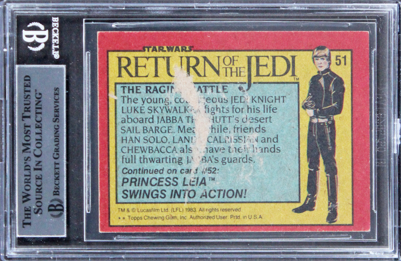 Bill Kreysler Alan Tompkins Signed 1983 SW Return Of The Jedi #51 Card BAS Slab