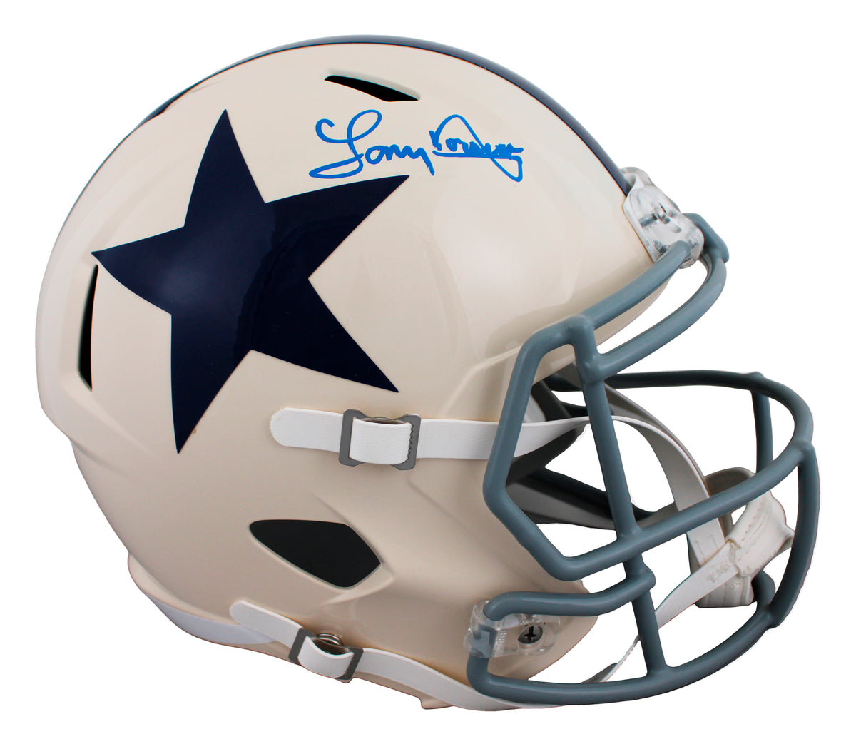 Cowboys Tony Dorsett Signed Retro Full Size Speed Rep Helmet W/ Case BAS Wit 2