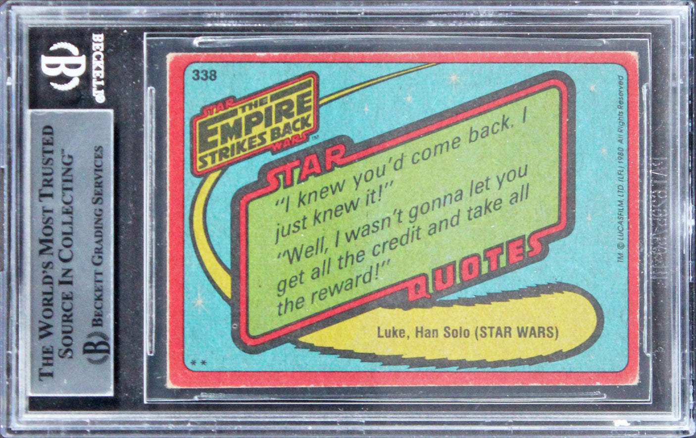 Selwyn Eddy III & Don Dow Authentic Signed 1980 Star Wars ESB #338 Card BAS Slab