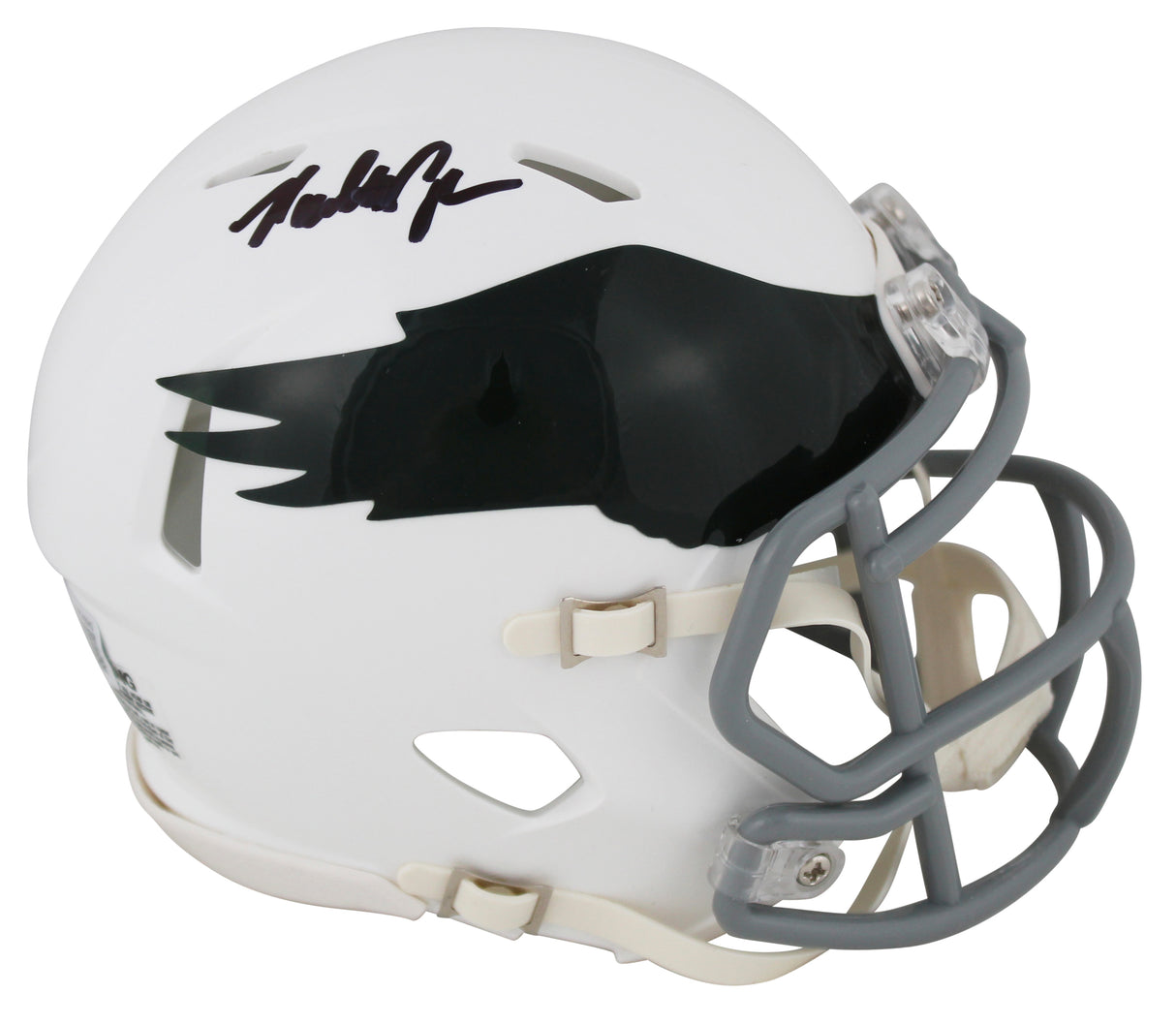 Eagles Randall Cunningham Signed 1969-73 TB Speed Mini Helmet W/ Case BAS Wit