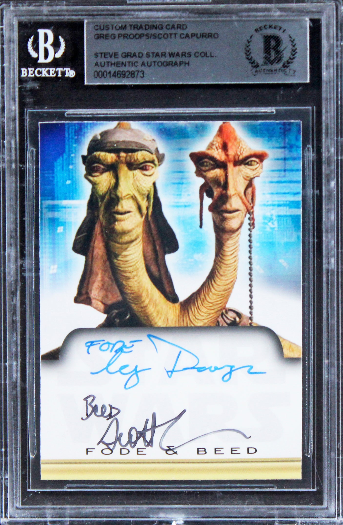 Greg Proops & Scott Capurro Star Wars Signed Custom Trading Card BAS Slabbed 1