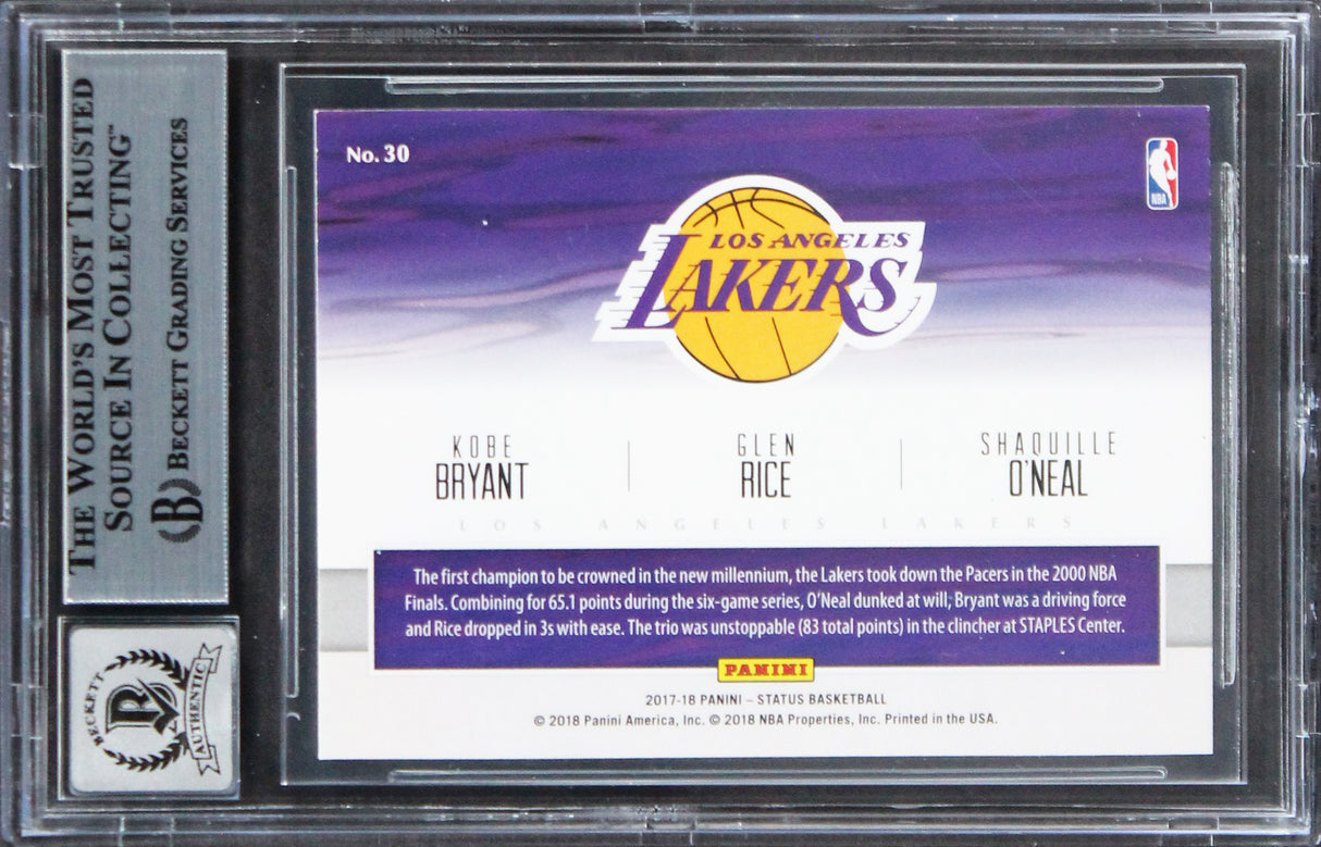 Shaquille O'Neal Signed 2017 Panini Status Factions #30 Card Auto 10 BAS Slabbed