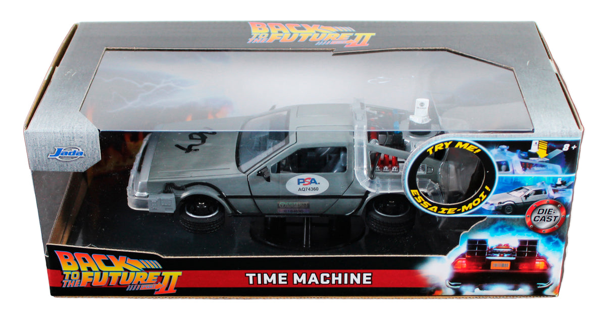 Michael J. Fox Back To The Future Signed 1:24 Die Cast DeLorean PSA/DNA #AQ74360