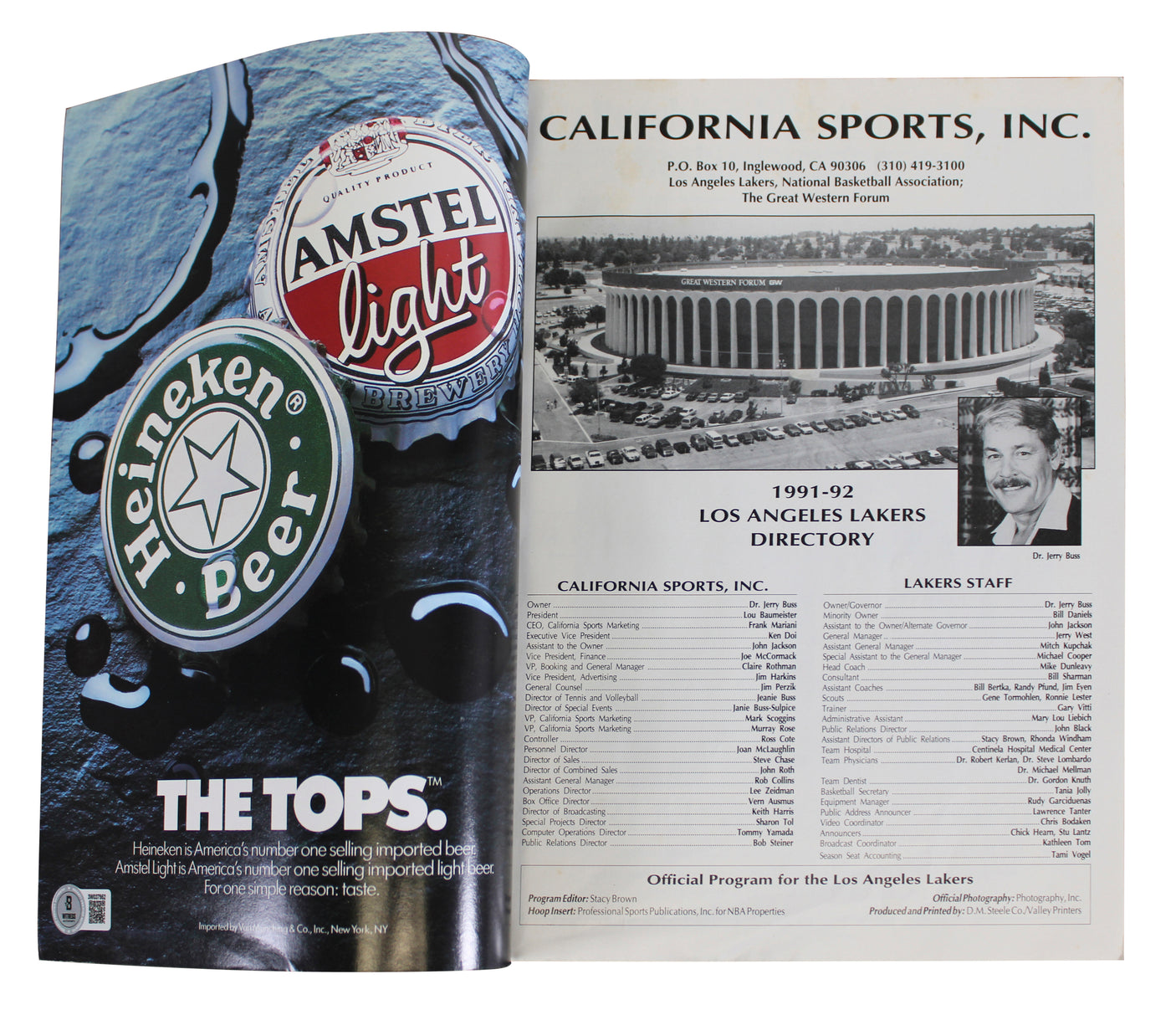 Lakers Magic Johnson "#32 Jersey Retirement" Signed NBA Hoops Magazine BAS Wit