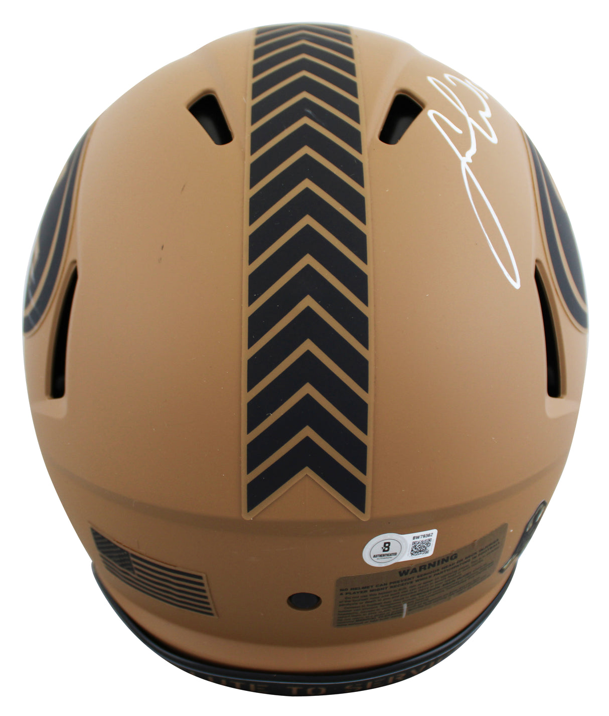 49ers Fred Warner Signed Salute To Service II F/S Speed Proline Helmet BAS