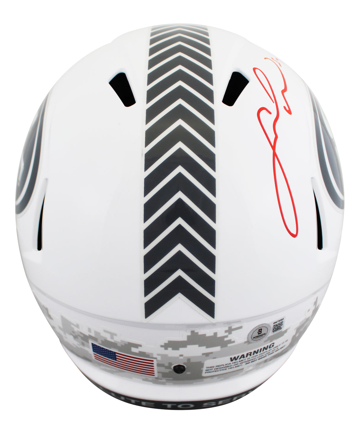 49ers Fred Warner Signed Salute To Service III Full Size Speed Rep Helmet BAS