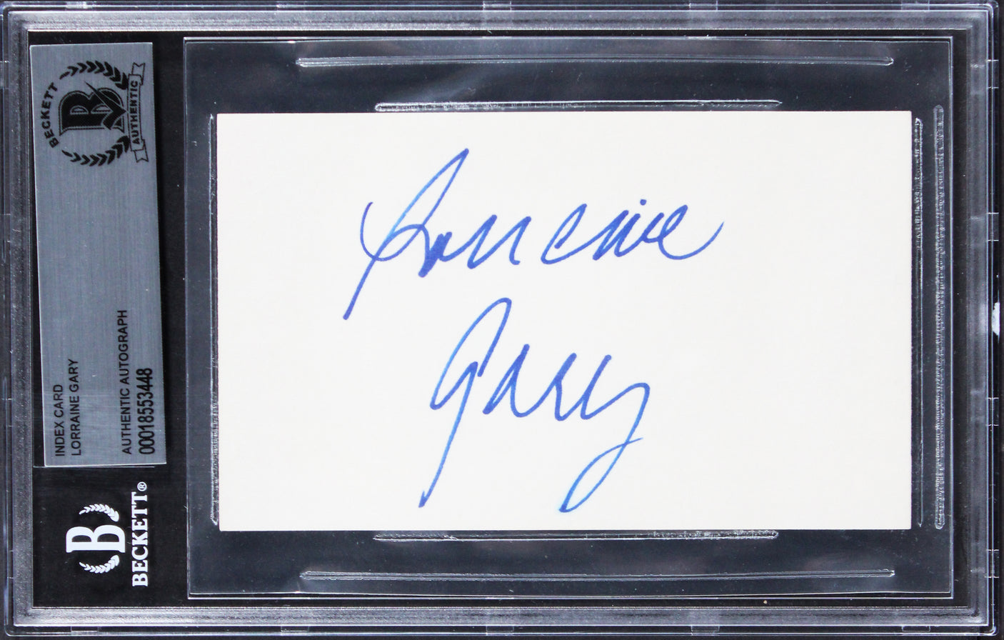 Lorraine Gary Jaws Authentic Signed 3x5 Index Card Autographed BAS Slabbed 2