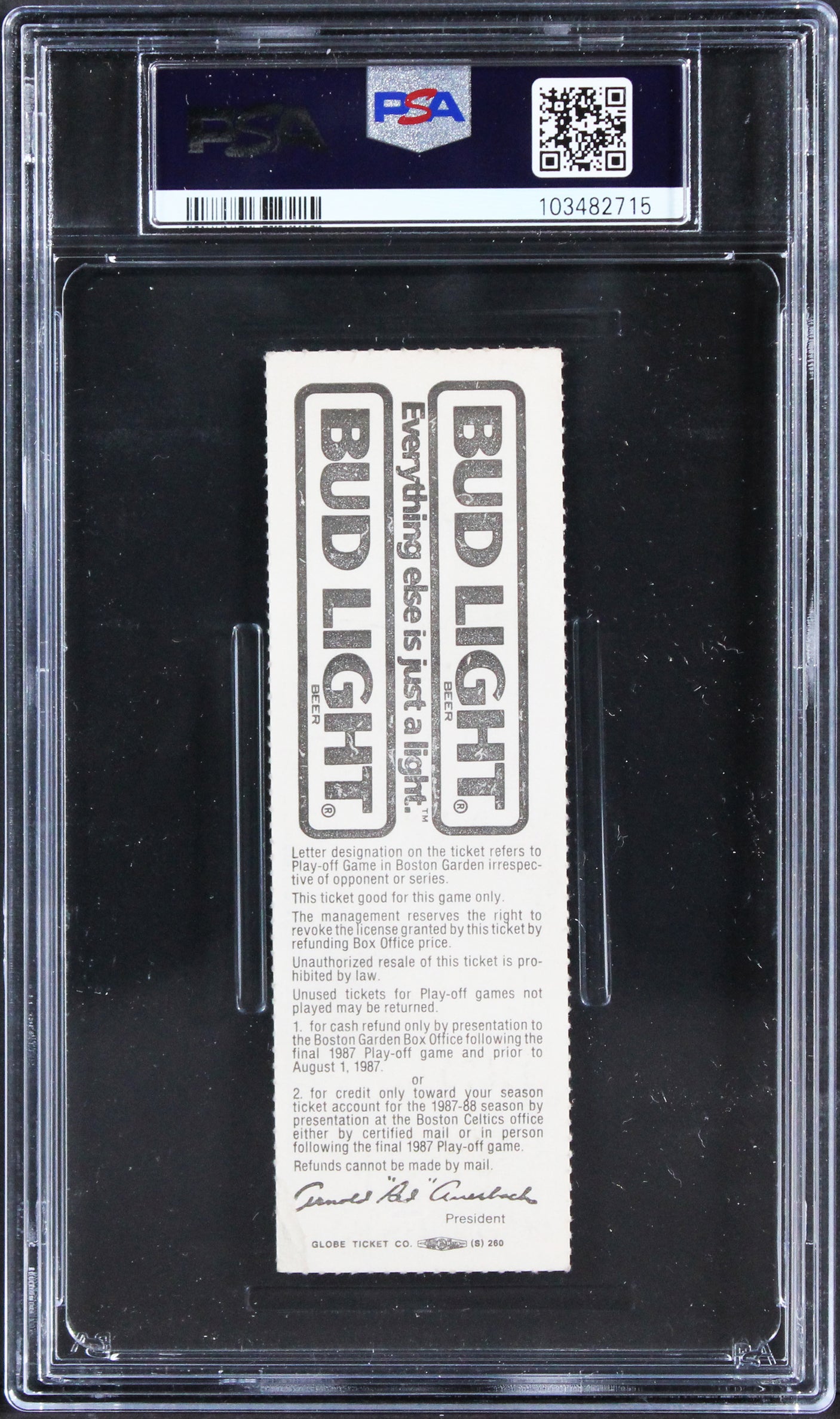 Magic Johnson Signed 1987 NBA Finals Gm 4 Full Ticket Stub Auto 10! PSA/DNA Slab