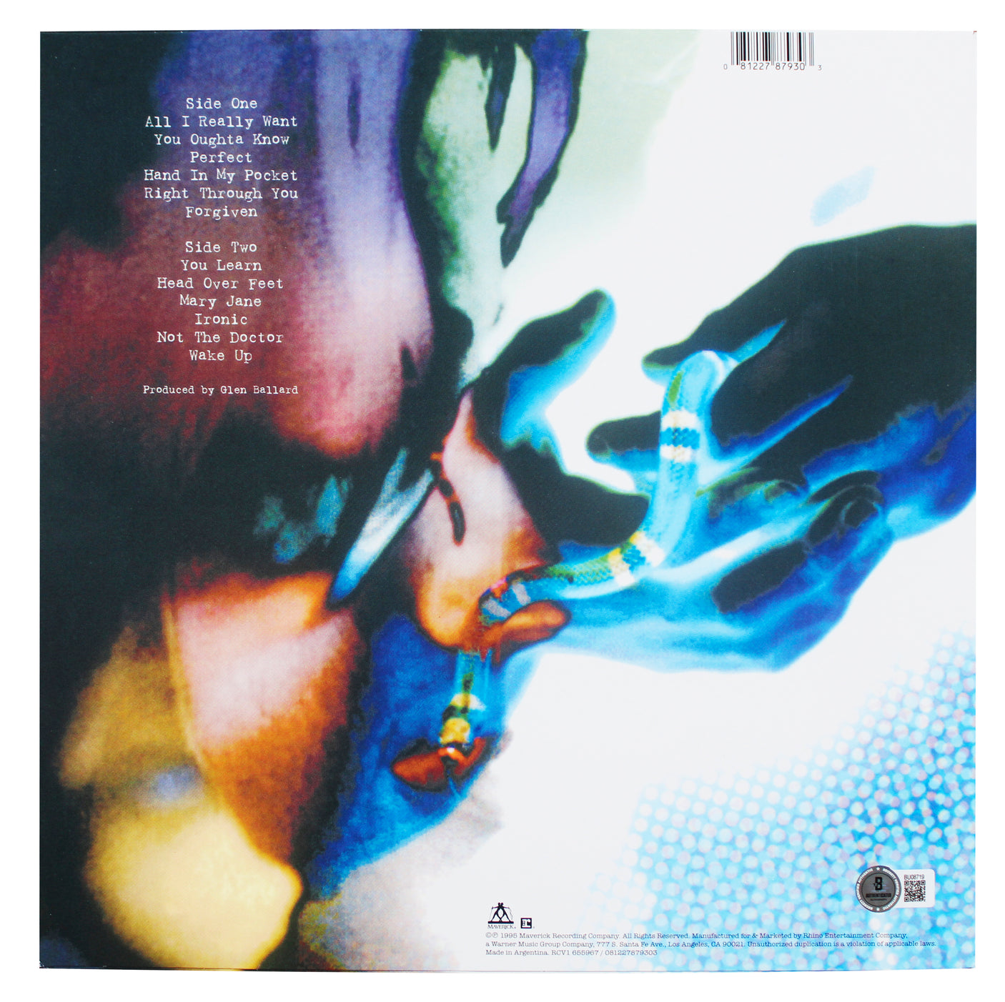 Alanis Morissette Signed Jagged Little Pill Album Cover W/ Vinyl BAS #BU08719