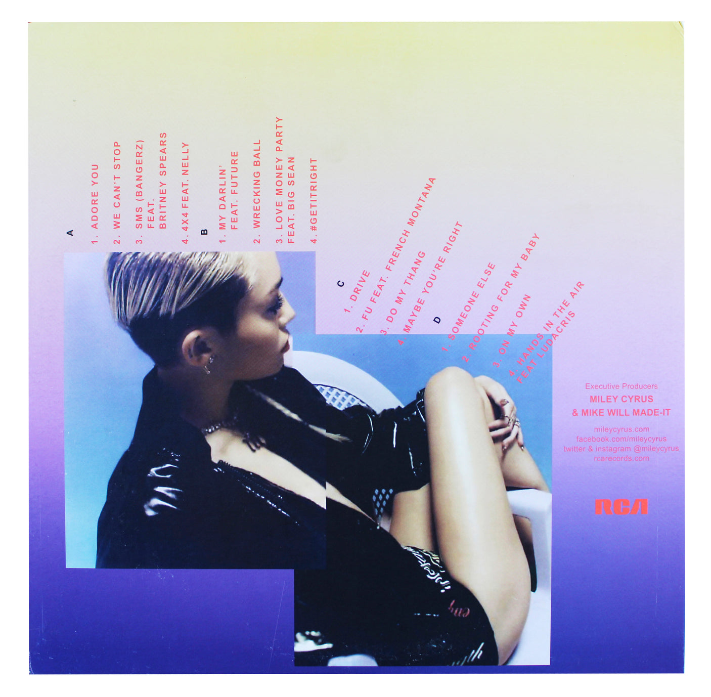 Miley Cyrus Authentic Signed Bangerz Album Cover W/ Vinyl JSA #CF71417