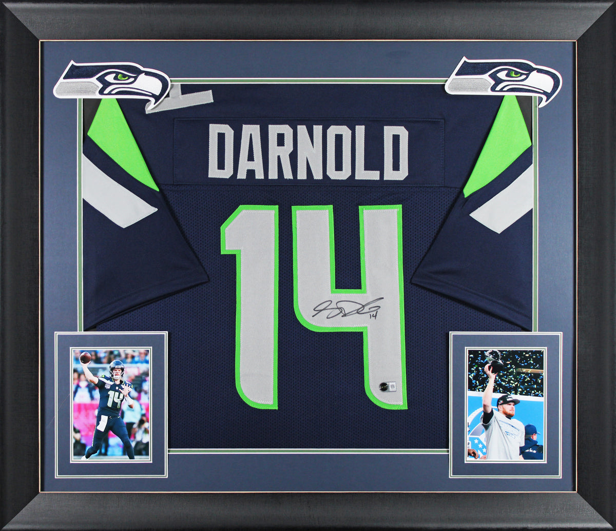 Sam Darnold Authentic Signed Navy Blue Pro Style Framed Jersey BAS Witnessed