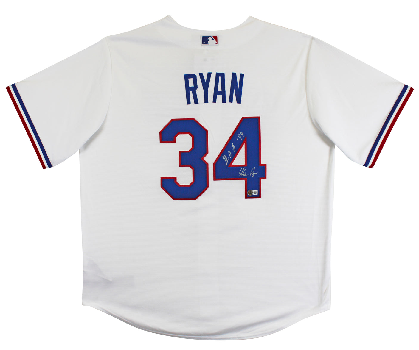 Rangers Nolan Ryan HOF 99 Authentic Signed White NIke Jersey Autographed BAS