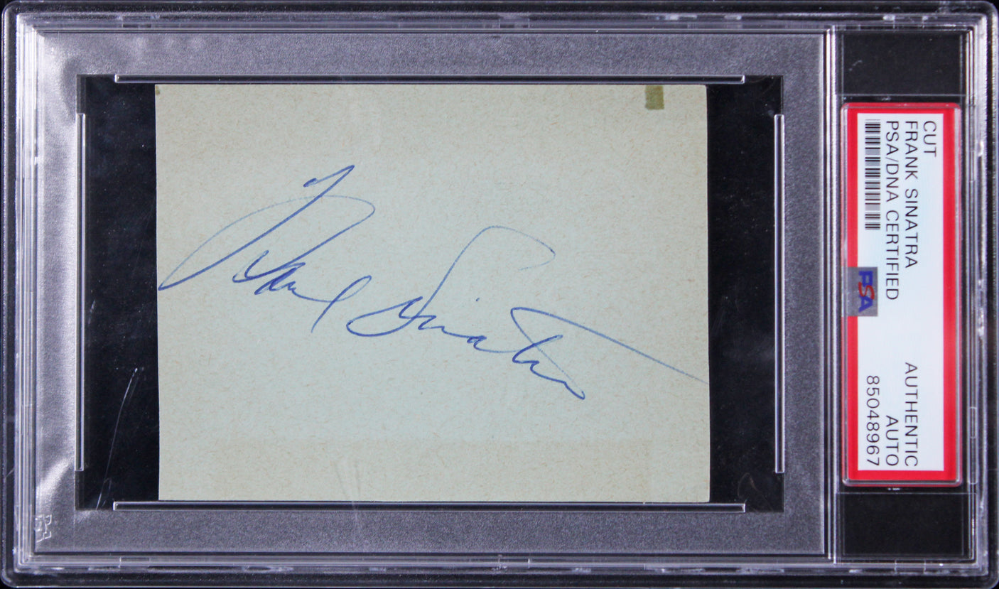 Frank Sinatra Authentic Signed & Framed Cut Signature PSA/DNA Slabbed