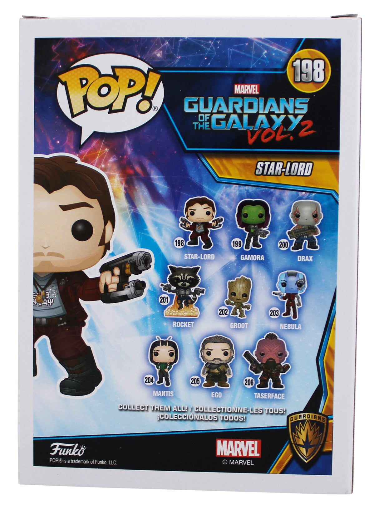 Chris Pratt Guardians of the Galaxy Signed #198 Funko Pop Figure BAS #BW46466