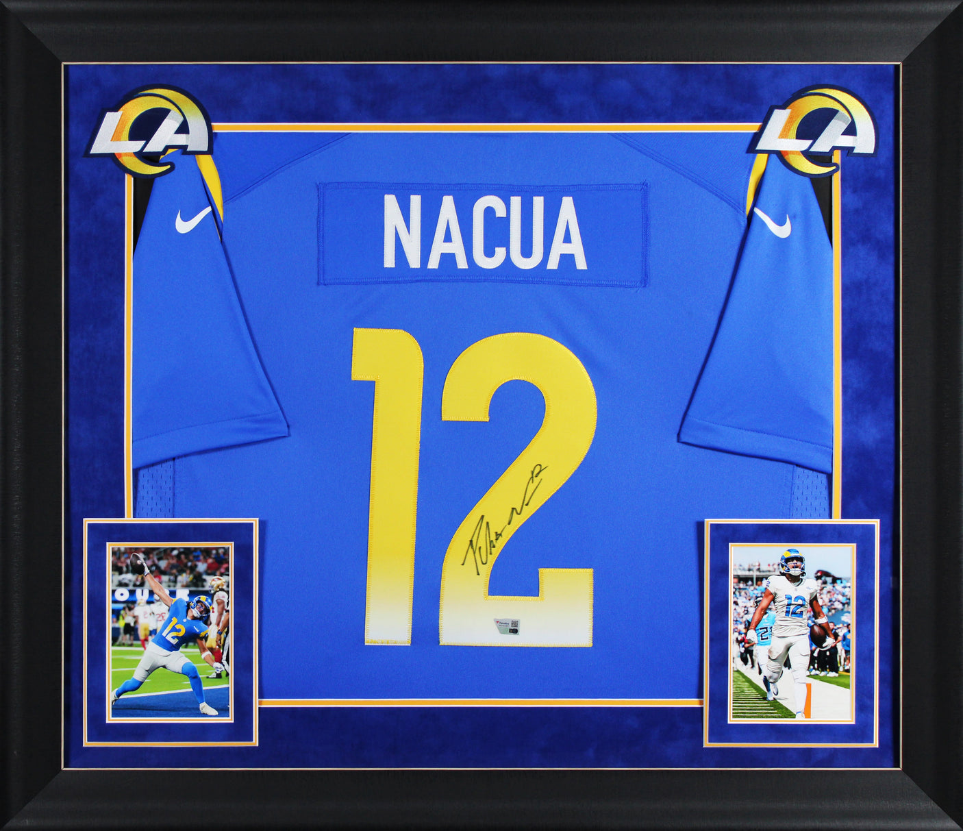 Rams Puka Nacua Authentic Signed Blue Nike Limited Framed Jersey Fanatics