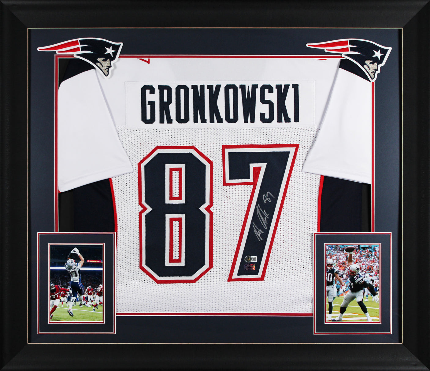 Rob Gronkowski Authentic Signed White Pro Style Framed Jersey BAS Witnessed