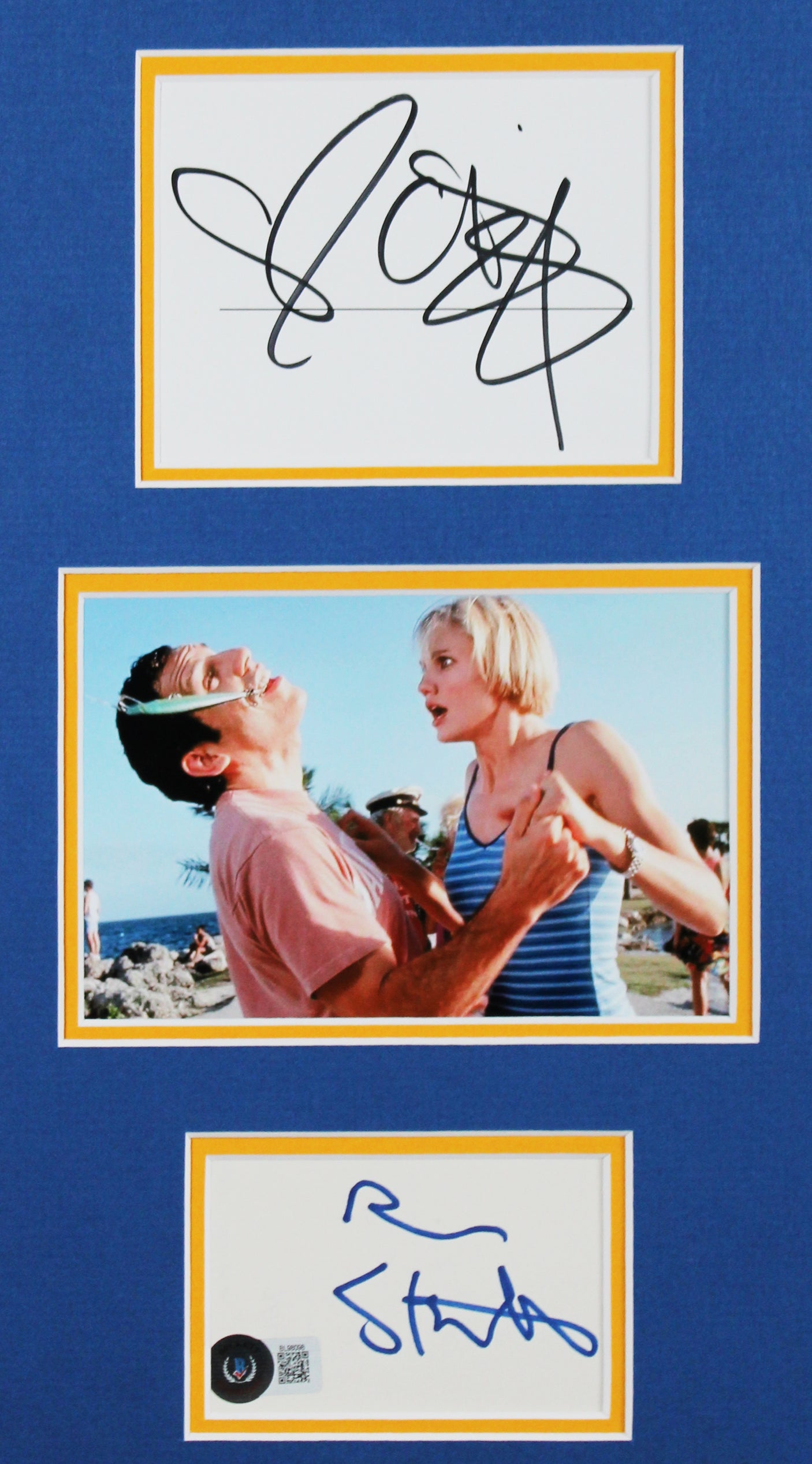 There's Something About Mary (5) Stiller, Diaz, Dillon Signed Framed Display BAS