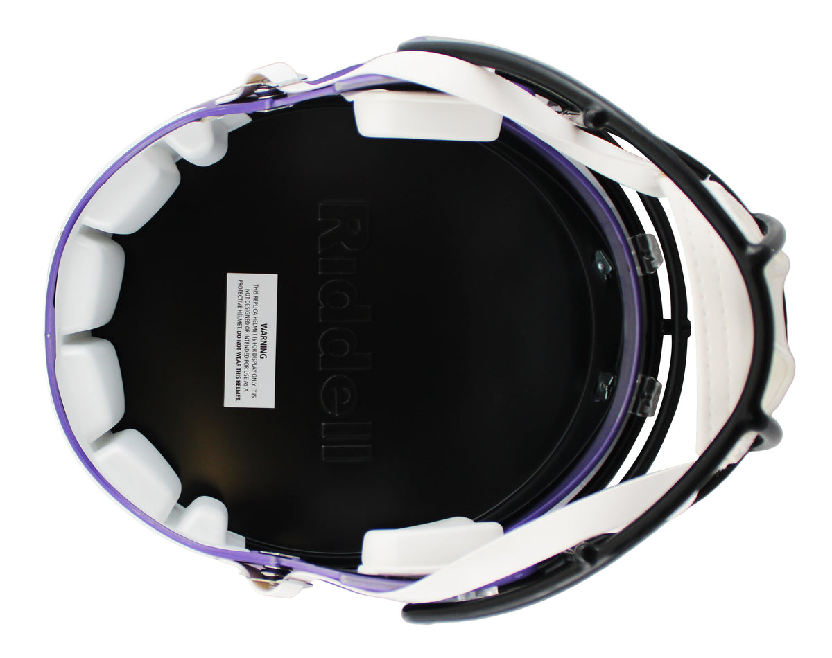 Vikings Adrian Peterson Signed Full Size Speed Rep Helmet W/ Case BAS Witness 2