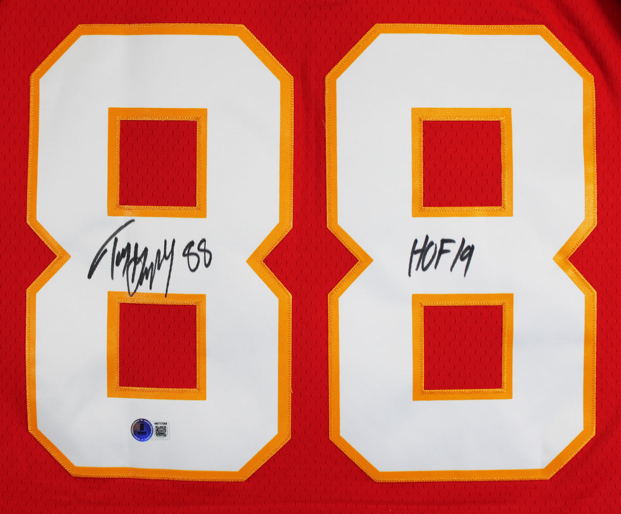 Chiefs Tony Gonzalez "HOF 19" Authentic Signed Red M&N Jersey BAS Witnessed
