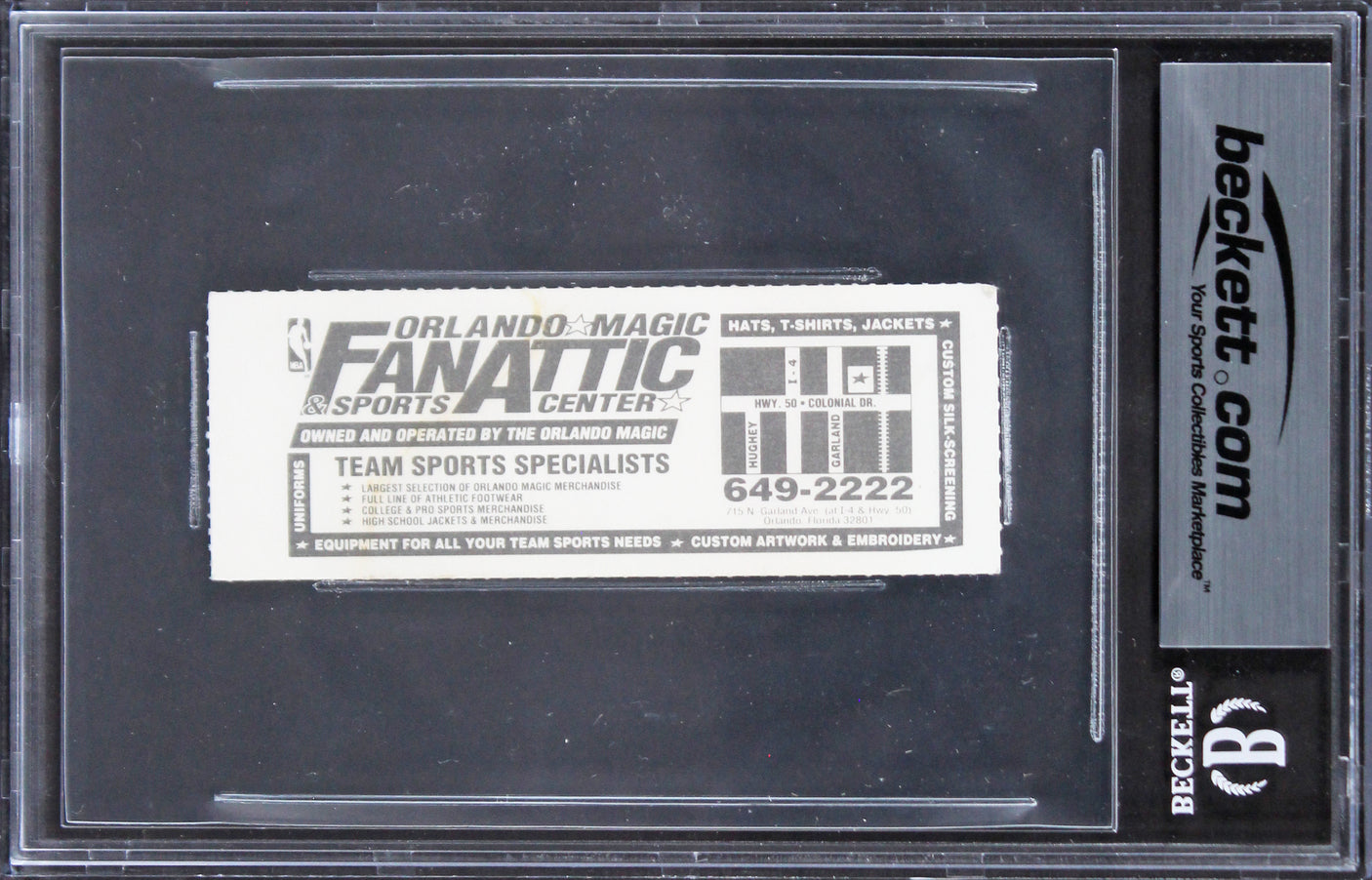 Magic Shaquille O'Neal Signed 1993 Ticket Stub Auto Graded 10! BAS Slabbed