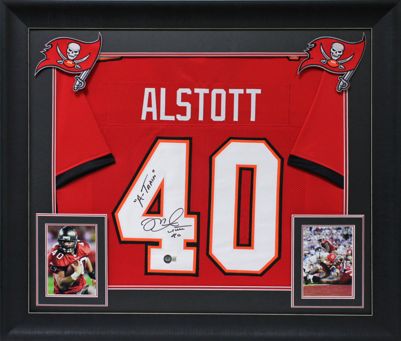 Mike Alstott "A-Train" Authentic Signed Red Pro Style Framed Jersey BAS Witness
