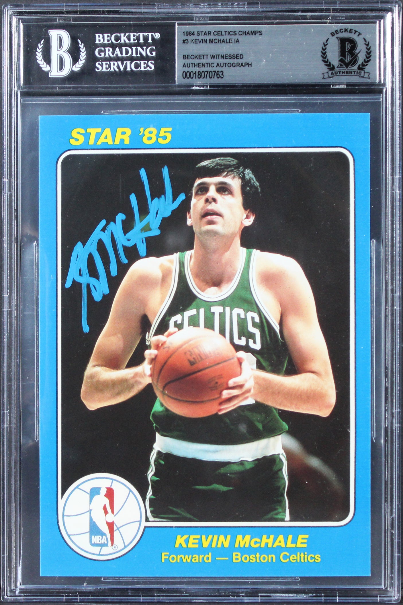 Celtics Kevin McHale Signed 1984 Star Court Kings 5x7 #42 Card BAS Slabbed