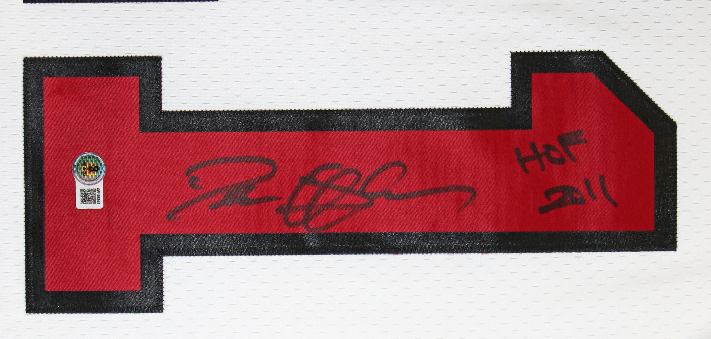 Falcons Deion Sanders "HOF 2011" Authentic Signed White M&N Jersey BAS Witnessed