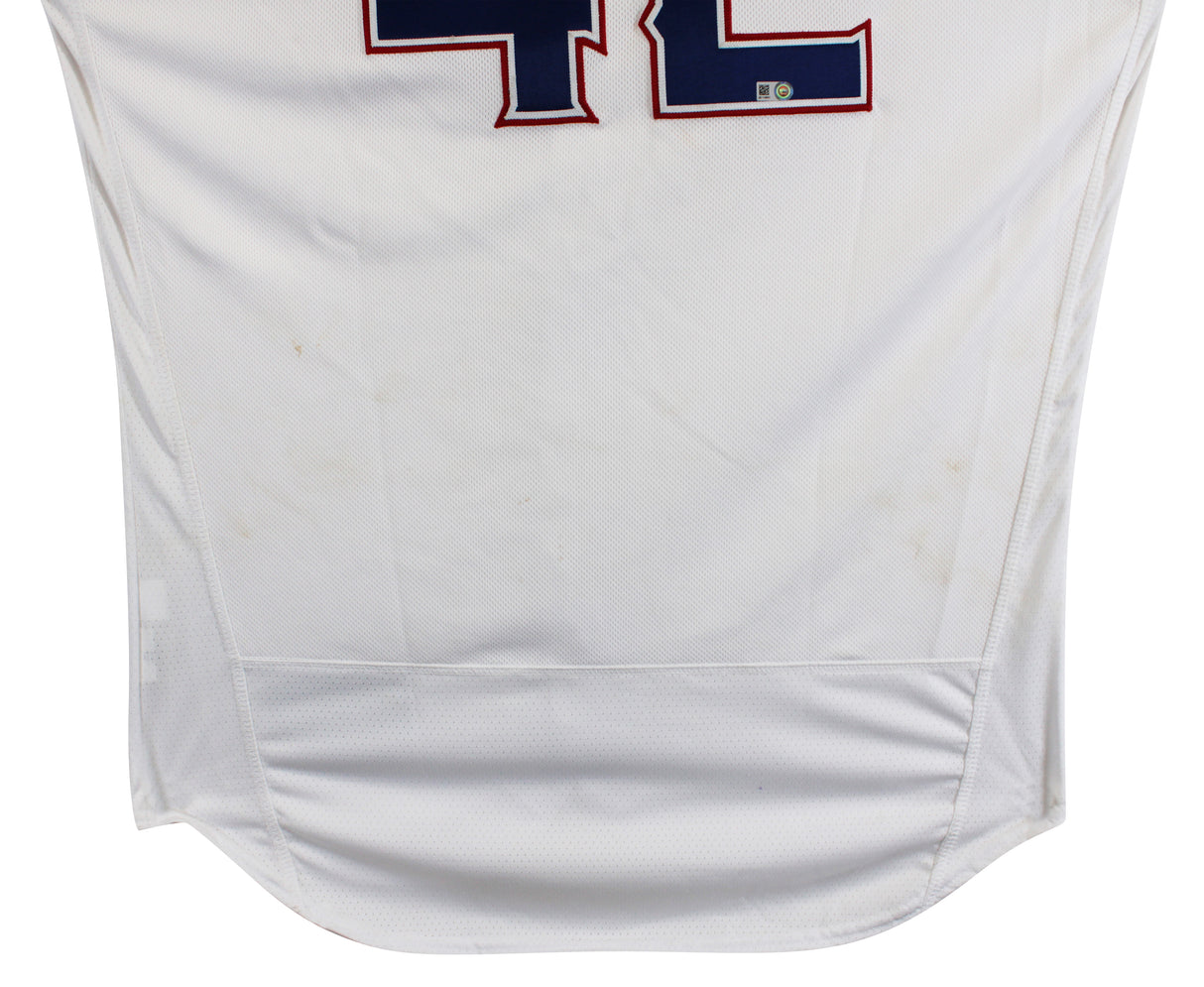 Rougned Odor Game Used Jackie Robinson Day White Majestic Flexbase Jersey MLB