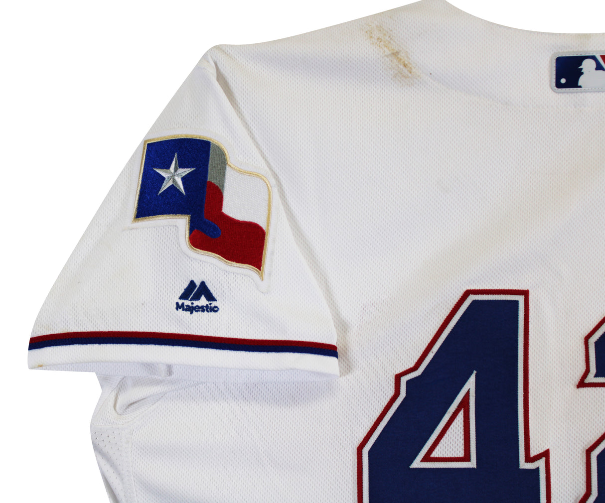 Rougned Odor Game Used Jackie Robinson Day White Majestic Flexbase Jersey MLB