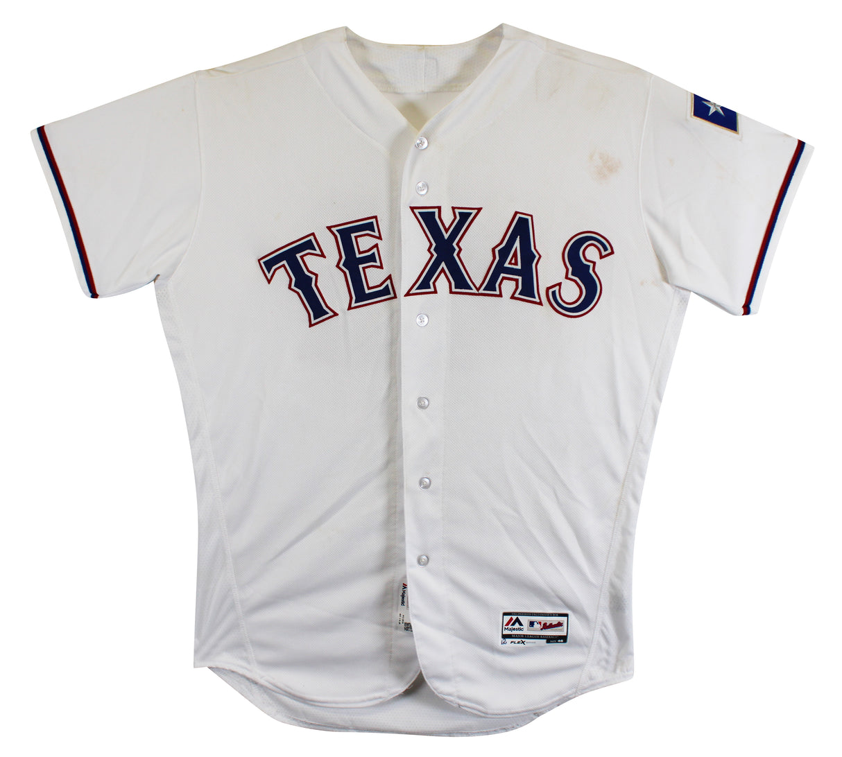 Rougned Odor Game Used Jackie Robinson Day White Majestic Flexbase Jersey MLB